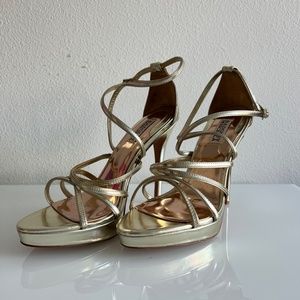 Badgley Mischa Designer Gold Stiletto Heels